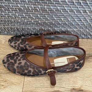 Dolce Vita Roslyn Women’s Size 7 Brown Leopard Print Mary Jane Flats - VGUC